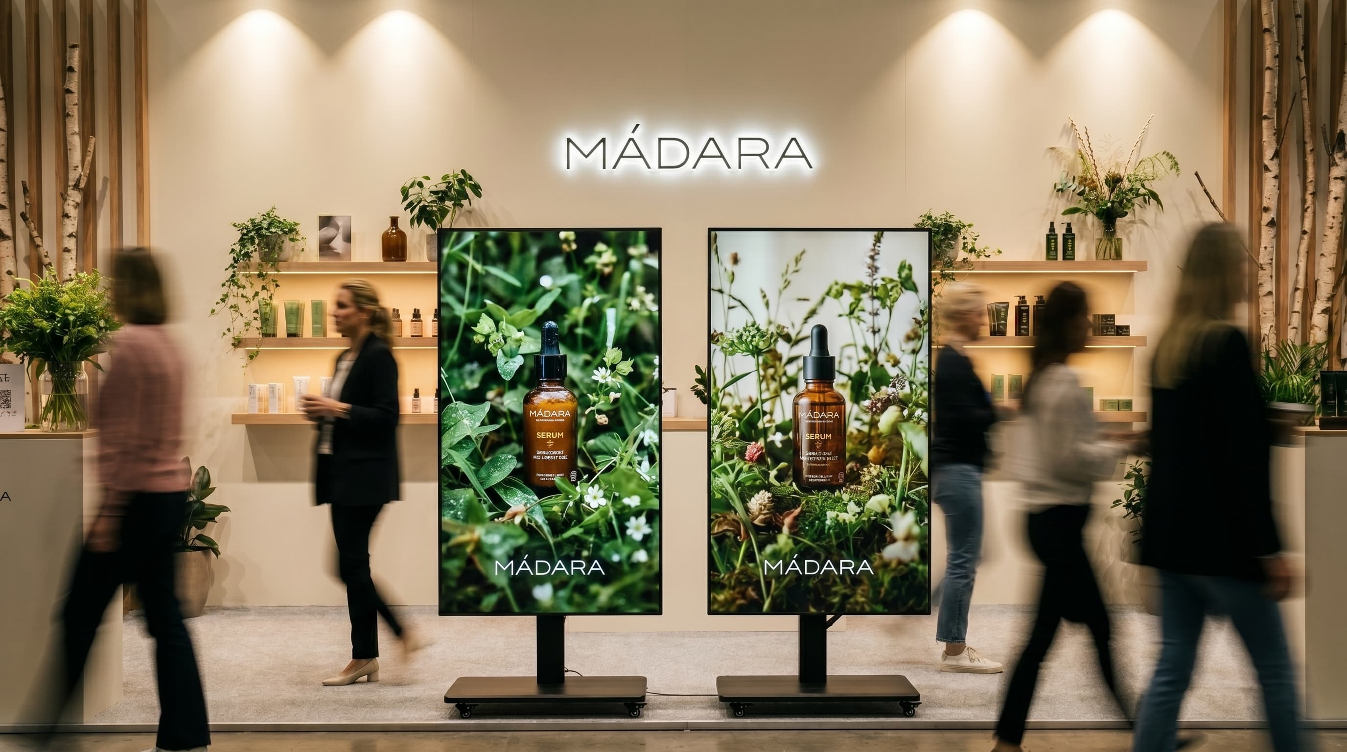 VACANT digitālie ekrāni MÁDARA izstāžu stendā