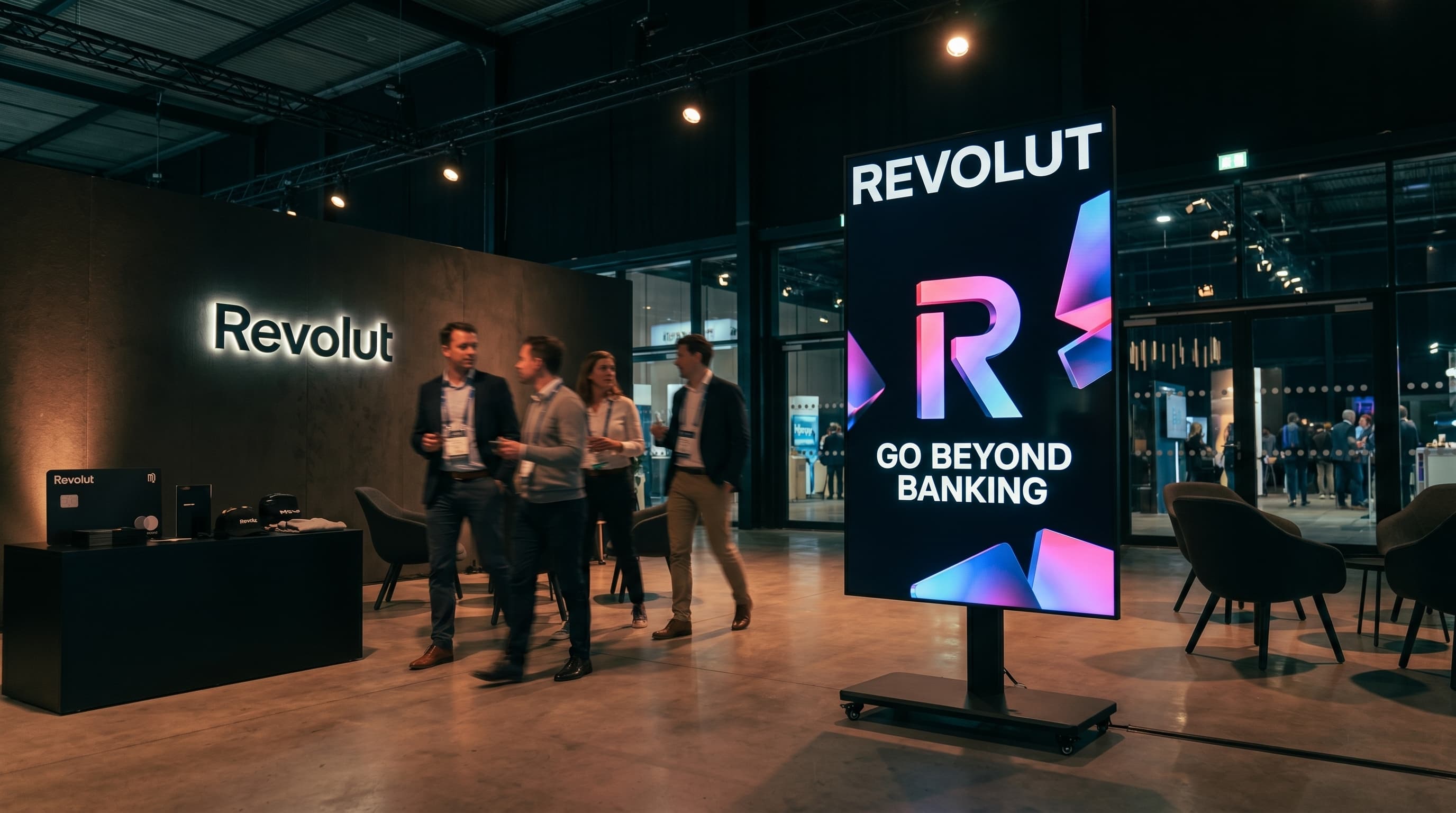 VACANT digitālais ekrāns Revolut konferencē