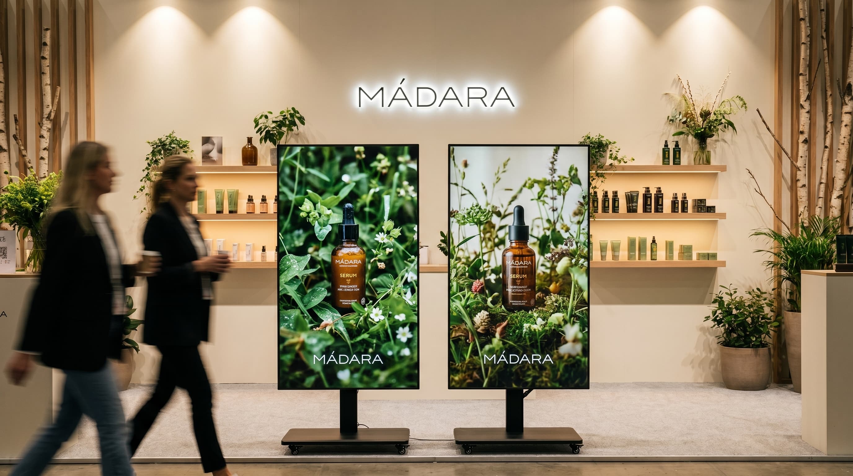 VACANT digitālie ekrāni MÁDARA izstāžu stendā